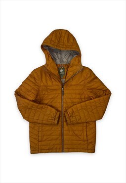 Timberland coat orange puffer jacket hooded zipper