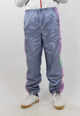 VINTAGE 80S PATTERNED SHELL TRACKSUIT BOTTOMS