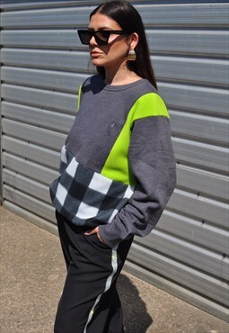 Y2K vintage reworked Champion fleece colourblock sweatshirt