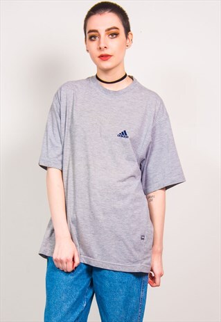 ADIDAS VINTAGE 90'S GREY OVERSIZED SPORTS T-SHIRT