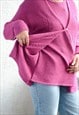 VINTAGE 80'S HOT PINK DOUBLE LAYER CARDIGAN