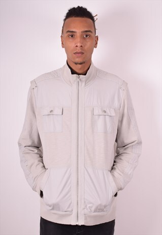 CALVIN KLEIN MENS VINTAGE BOMBER JACKET MEDIUM GREY 90S