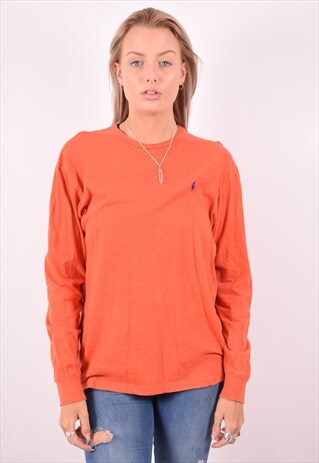 POLO RALPH LAUREN WOMENS VINTAGE TOP LONG SLEEVE SMALL