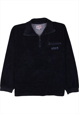 Vintage 90's Levi's Sweatshirt Heavyweight Quater Zip Navy