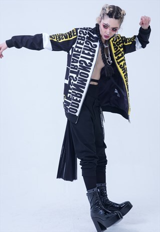 BLACK AND YELLOW WATERPROOF BOMBER JACKET