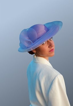 Vintage Purple Occasion Wedding Ascot Hat