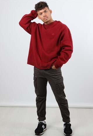 VINTAGE STARTER XL BURGUNDY EMBROIDERED LOGO SWEATSHIRT