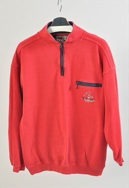 Vintage 90s 1/4 zip sweatshirt in red
