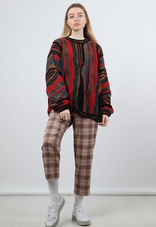 VINTAGE NORM THOMPSON XL RED 3D KNITTED SWEATSHIRT