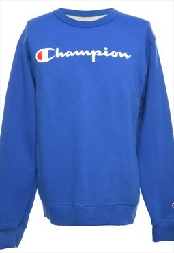 Blue Champion Printed Sweatshirt - M