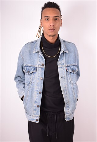 LEVI'S MENS VINTAGE DENIM JACKET LARGE BLUE 90S