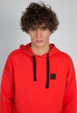 WITHOUT E RED LONGSLEEVE HOODIE