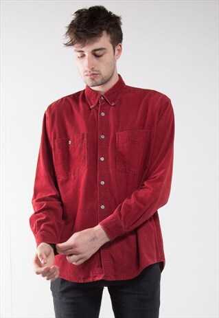 VINTAGE RED CORD CORDUORY SHIRT