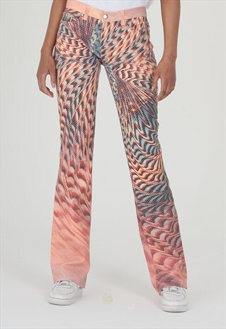 VINTAGE 90'S PEACOCK PRINT ROBERTO CAVALLI JEANS