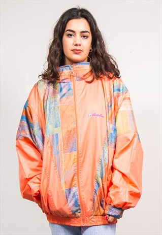 VINTAGE 90'S PINK PATTERNED SHELL TRACKSUIT JACKET