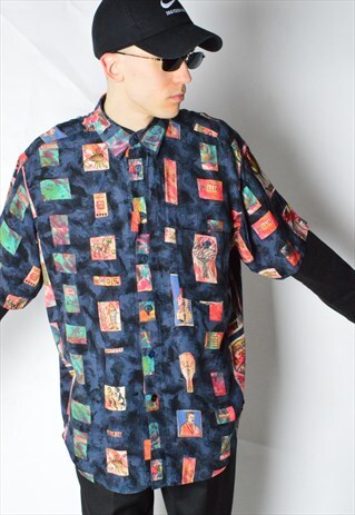 VINTAGE 90S COLOURFUL ZODIAC SHORT SLEEVE SHIRT