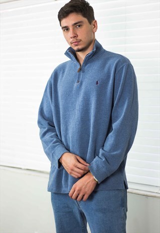 VINTAGE POLO RALPH LAUREN 1/4 ZIP JUMPER SWEATSHIRT XL 21