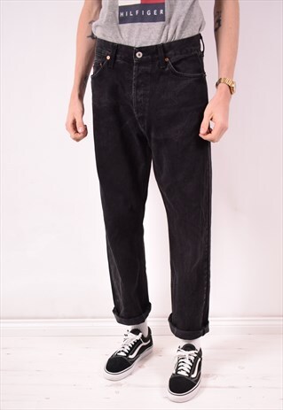 MENS VINTAGE JEANS W32 L30 BLACK 90S
