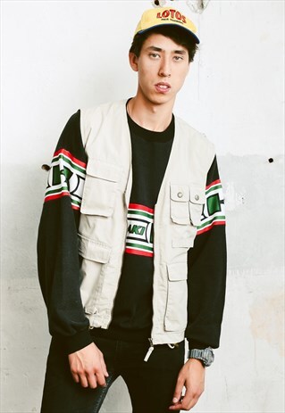 VINTAGE 90S UTILITY CARGO VEST GILET