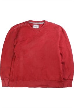 Izod  Heavyweight Crewneck Plain Sweatshirt Large Red