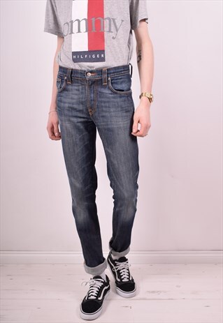 NUDIE MENS VINTAGE JEANS W30 L34 BLUE 90S