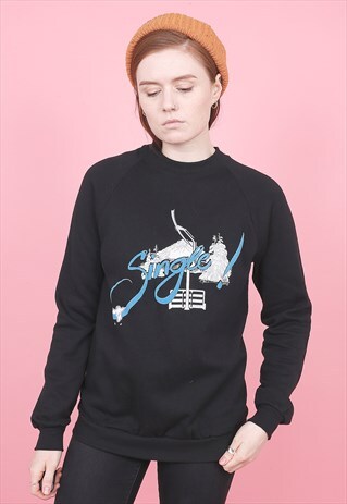 VINTAGE BLACK SINGLE SWEATSHIRT /R1100
