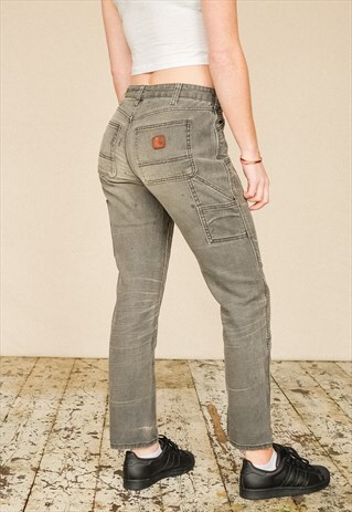 VINTAGE CARHARTT DOUBLE KNEE PANTS WOMEN'S BLACK