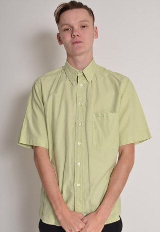 VINTAGE BURBERRY SHORT SLEEVE SHIRT GREEN