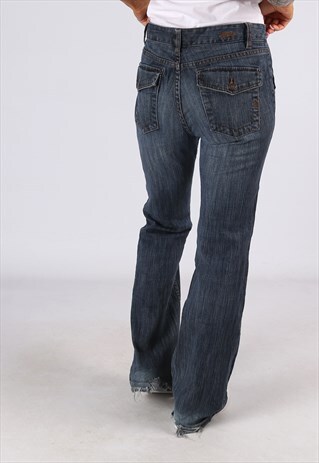 FLARED DENIM JEANS TOMMY HILFIGER VINTAGE UK 14 (K9DM)