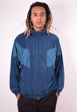 MENS VINTAGE TRACKSUIT TOP JACKET 2XL TURQUOISE 90S