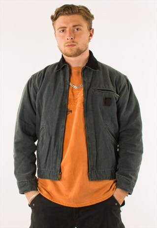 VINTAGE 90S GREY CARHARTT DETROIT JACKET