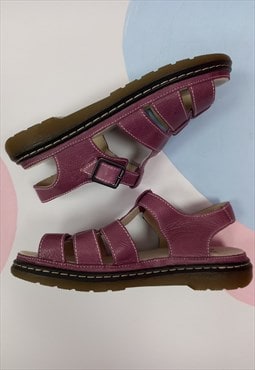 Carolyn Grape Purple Sandals Leather Strappy