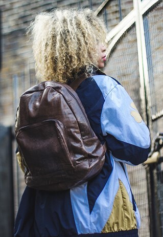 BROWN LEATHER CONTINENTAL BACKPACK
