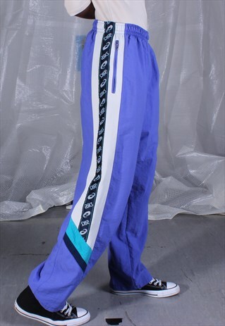 VINTAGE Y2K ASICS PURPLE SHELL TRACK BOTTOMS