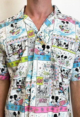 Vintage 90s Mickey Mouse surf original merchandise shirt 