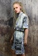 BAROQUE SHORTS ANCIENT ROMAN PRINT CROP BOARD PANTS IN GREY