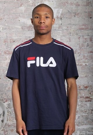 VINTAGE FILA LOGO T-SHIRT BLUE