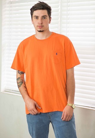 VINTAGE POLO RALPH LAUREN T-SHIRT LOGO 90S XL 6.7