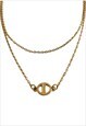 AUTHENTIC DIOR CD PENDANT- DOUBLE CHAIN REWORKED CHOKER