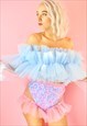 Baby Blue Tulle Ruffle Top