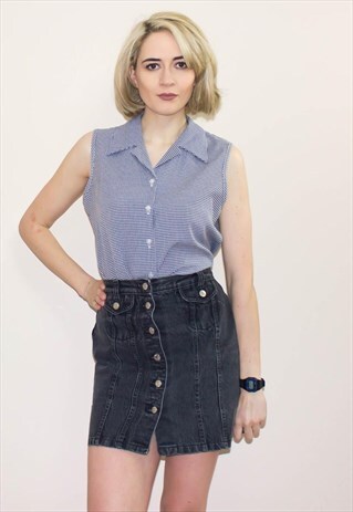 VINTAGE 90'S GINGHAM SLEEVELESS SHIRT
