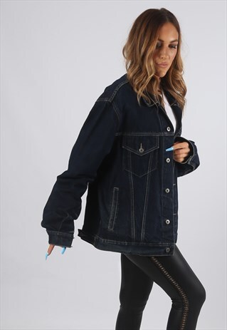 VINTAGE DENIM JACKET OVERSIZED FITTED UK 20 3XL (9DO)