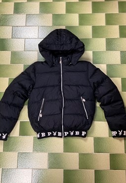 Playboy Puffer Down Jacket Full-Zip Detachable Hood