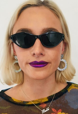 VINTAGE BLACK SLEEK POINTED SUNGLASSES