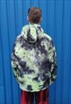 GRADIENT SPACE PRINT PARKA TIE-DYE PRINT BOMBER COAT GREEN
