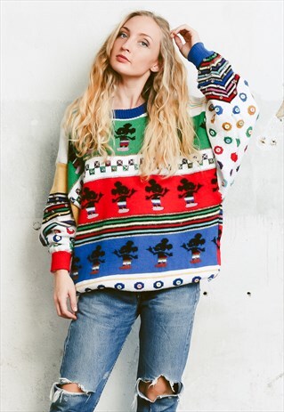 VINTAGE 80S UGLY CHRISTMAS DISNEY JUMPER