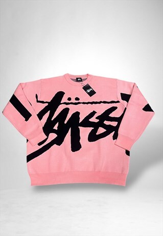 Deadstock Pink Stussy Crewneck Sweater