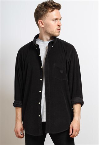 VINTAGE RALPH LAUREN CHAPS CORDUROY SHIRT BLACK