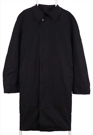 VINTAGE 90'S LONDON FOG TRENCH COAT LONG BUTTON UP BLACK