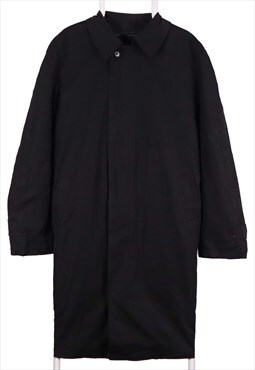 Vintage 90's London Fog Trench Coat Long Button Up Black